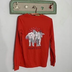 Ivory Ella organic cotton XS long sleeve red T-shirt woman’s Cupid’s wings